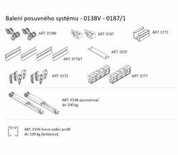 SC - POSUVNÝ SYSTÉM SERIES 100 SILENT GLASS S 100 KG SP s oboustranným krytem na profil BS - Černá matná