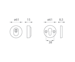 AXA - ROZETA PLUS F1 - Přírodní elox