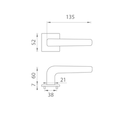 Klika na dveře AS - MELA - HR 7S BS - Černá matná