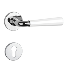 Klika na dveře ASM - MARIGOLD 2 - R 7S OC/WS - Chrom lesklý / bílá matná