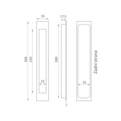 TI - Mušle na posuvné dveře - 2639 BS - Černá matná (153)