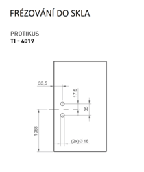 TI - Protikus pro zámek na sklo 4019 WS - Bílá matná (152)