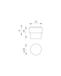 JNF - Zarážka dveří IN.13.121.20.TCO TCO - Titanium měď