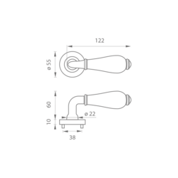 Klika na dveře MP - LEONTINA - R OBA - Antik bronz