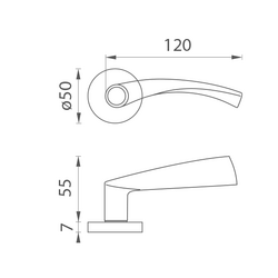 Klika na dveře BA - TORNADO - R BS - Černá matná