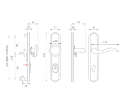 Zpevněné kování MI - LYON/JULIA PLUS - SO OBA - Antik bronz