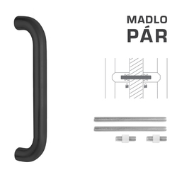Madlo na dveře FT - MADLO kód K01 Ø 32 mm UN pár BS - Černá matná