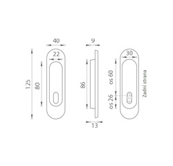 FT - Mušle ovál BB / D - 3665AF OLV - Mosaz leštěná lakovaná