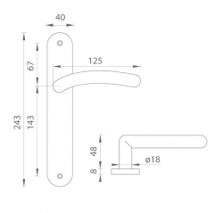 Klika na dveře TI - TARO - 1971 NP - Nikl perla (142)