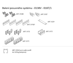 SC - POSUVNÝ SYSTÉM SERIES 100 SILENT GLASS 120 KG STM - Stříbrná matná