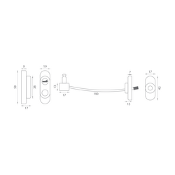 PD - Lankový zámek na okno s uzamykáním STM - Stříbrná (RAL9006)