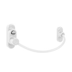 PD - Lankový zámek na okno s pojistkou WS - Bílá matná (RAL9016)