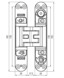 KZ - Skrytý závěs Kubica - K5080 CP - Chrom perla
