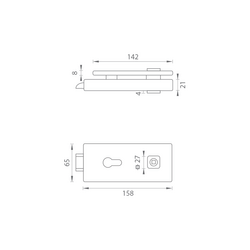 MP - UNIQUE R8 - ZÁMEK na skleněné dveře - PZ BS - Černá matná