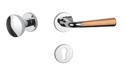 Klika na dveře ASM - MARIGOLD 3 - R 7S OC/CUM/OC - Chrom lesklý / měď matná / chrom lesklý