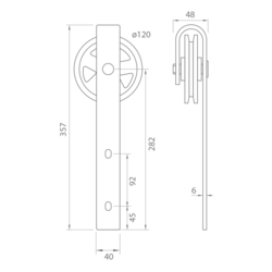 MP - Posuvný systém VINTAGE 1 s tlumičem a kolejnicí 2m BS - Černá matná