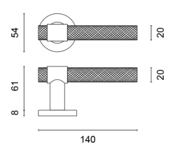 Klika na dveře SH - OVAL - R 1743 PRO 8 MM OLS - Mosaz broušená