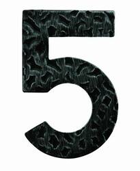 LR - Domovní číslice "5" - 120 mm Černá kovaná