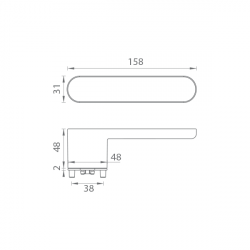 Klika na dveře GK - AVUS ONE Grafit černá (28)