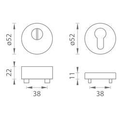 Přídavná bezpečnostní rozeta TI - ROZETA CUBO - R T - Titan (141)