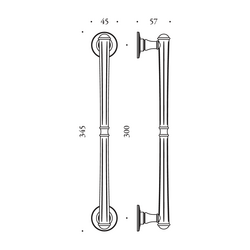 Madlo na dveře CB - MADLO VENEZIA - 345/300 Bronz antik (BR)