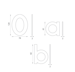 LR - Domovní číslice "0" - 120 mm Bronz