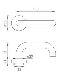 Klika na dveře TI - COSLAN - R 2000 T - Titan (141)