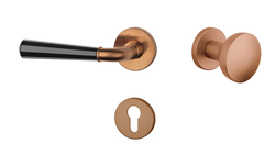 Klika na dveře ASM - MARIGOLD 2 - R 7S CUM/BS - Měď matná / černá matná