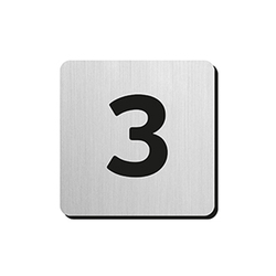 JNF - Domovní číslice "3" IN.34.300 - 75 mm - nalepovací BN - Broušená nerez