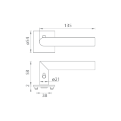 Klika na dveře GK - LUCIA PIATTA S QUATTRO - HR - S2L Grafit černá (78)