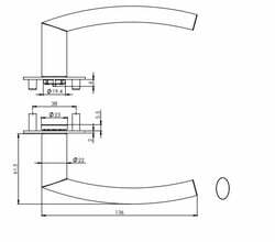 Klika na dveře GK - LORITA PIATTA S - R BN - Broušená nerez (71)