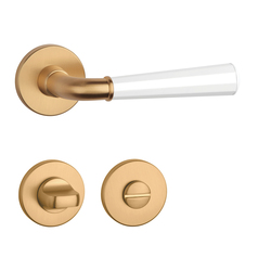 Klika na dveře ASM - MARIGOLD 2 - R 7S OLS/WS - Mosaz broušená / bílá matná