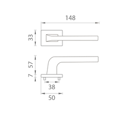 Klika na dveře AS - ISMENA - RT 7S OLS - Mosaz broušená