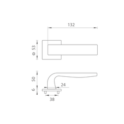 Klika na dveře MP - CYNTHIA - HR SQ6 BS - Černá matná
