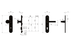 Bezpečnostní kování MPK - SECURO A01 PLUS - SO M1 FAVORIT F9 - Nerez elox