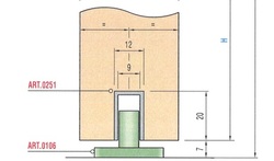 Doplňkové díly k posuvným systémům SC - Profil hliníkový pod dveře MB art. 0251 