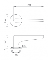 Klika na dveře TI - OPTIMAL - R 4164 5S BS - Černá matná (153)