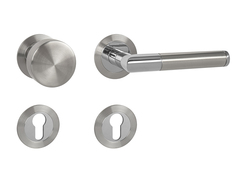 Klika na dveře MP - PRADO - R 3SM BN/LN - Broušená nerez / leštěná nerez