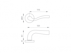 Klika na dveře GI - ARCH - R F9 - Nerez elox