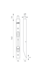 Zástrč na dveře AGB - Zástrč F16 - H150 ONL - Nikl lesklý