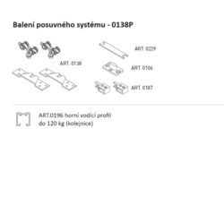 SC - POSUVNÝ SYSTÉM SERIES 100 SILENT 120 KG s krytem na profil BS - Černá matná