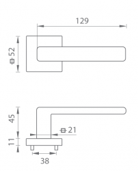 Klika na dveře TI - SONIA - HR 3095Q OC - ​​Chrom lesklý (03)