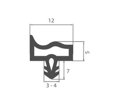 OS - Těsnění pro obložkové zárubně (falcové dveře) EV 3967 Hnědá