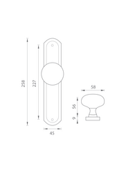 Koule na dveře MP - KOULE ROMEO A JULIA OGS - Bronz česaný matný