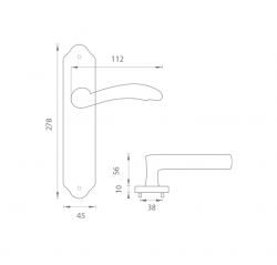 Klika na dveře FO - FIRENZE OLV - Mosaz leštěná lakovaná