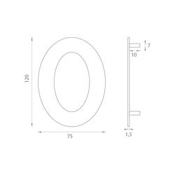 LR - Domovní číslice &quot;0&quot; - 120 mm BN - Broušená nerez