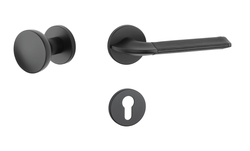 Klika na dveře AS - DETAZIA - R 7S BS - Černá matná / kůže