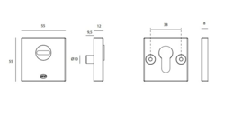 JNF - BEZPEČNOSTNÍ ROZETA - HR PLUS IN.04.37S BN - Broušená nerez