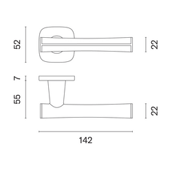 Klika na dveře AS - DAVIDIA - QR 7S BS - Černá matná / černá kůže