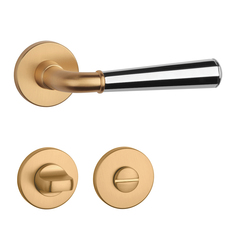 Klika na dveře ASM - MARIGOLD 2 - R 7S OLS/OC - Mosaz broušená / chrom lesklý